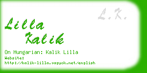 lilla kalik business card